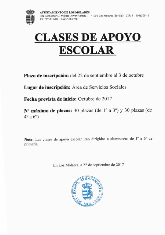 CLASES DE APOYO ESCOLAR 2017