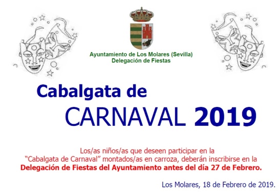 INSCRIPCION NIÑOS CABALGATA CARNAVAL 2019